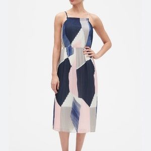 EUC Banana Republic Color Block Pleated Midi Dress